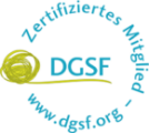 Offizielles Siegel der DGSF (Deutsche Gesellschaft für Systematische Therapie, Beratung und Familienberatung)